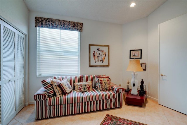 view of tiled living room