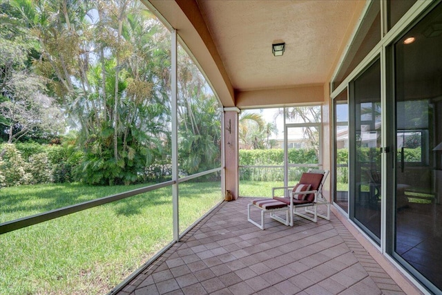 view of unfurnished sunroom