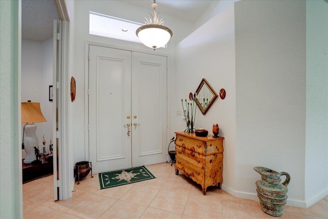 view of tiled foyer