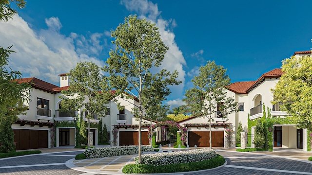 view of property featuring a garage