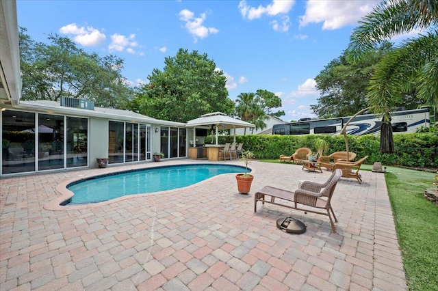 view of pool featuring a patio