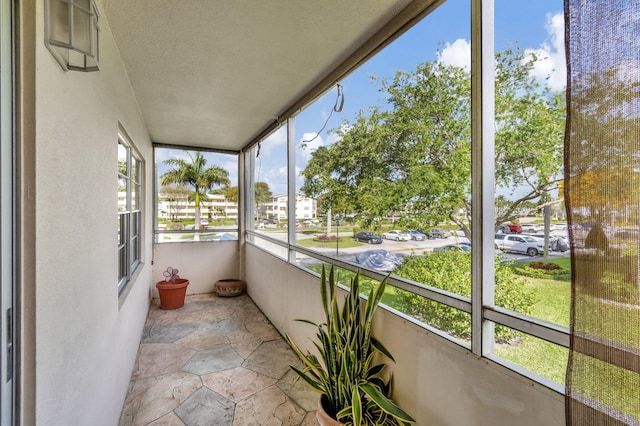 view of unfurnished sunroom