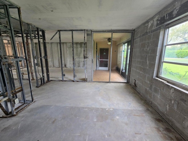 interior space with concrete flooring