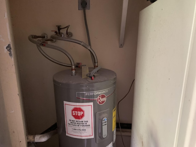 interior details with electric water heater