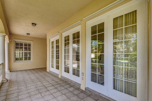 view of patio featuring french doors