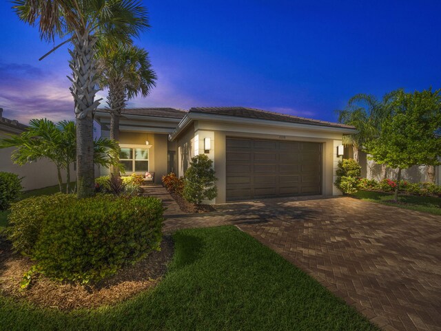 view of front of house with a garage