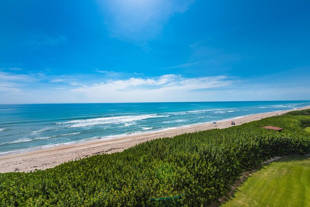 property view of water featuring a view of the beach