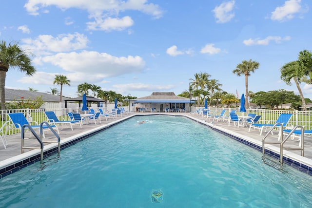 view of pool with a patio area