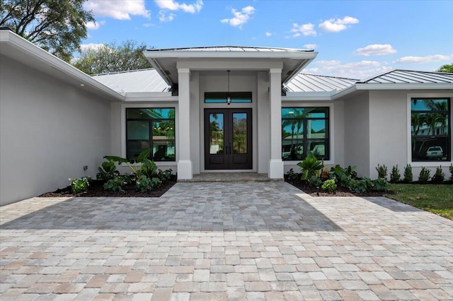 view of exterior entry with french doors