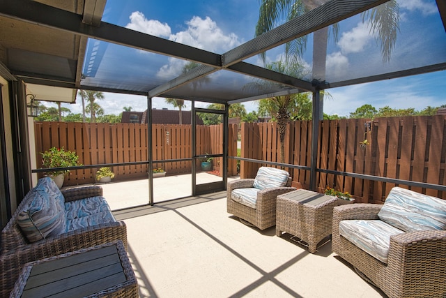 view of sunroom