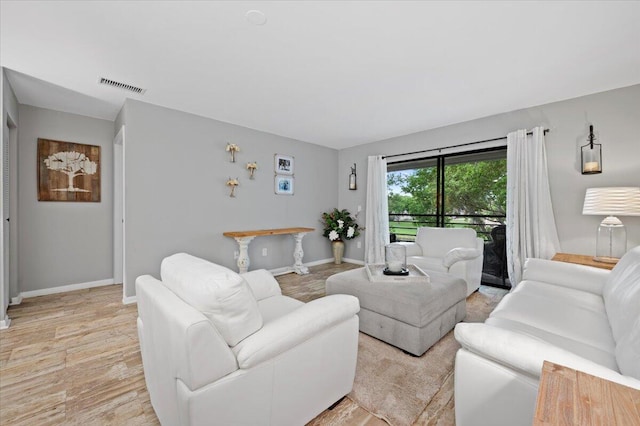 living room featuring light hardwood / wood-style flooring