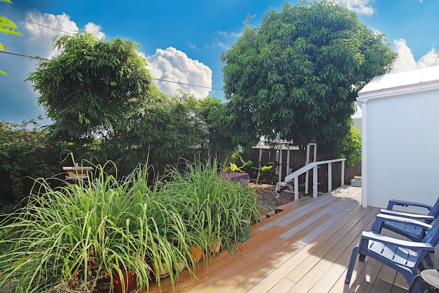 view of wooden deck