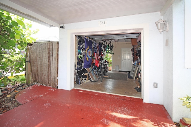 view of garage