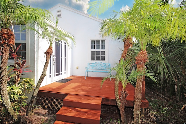 deck featuring french doors