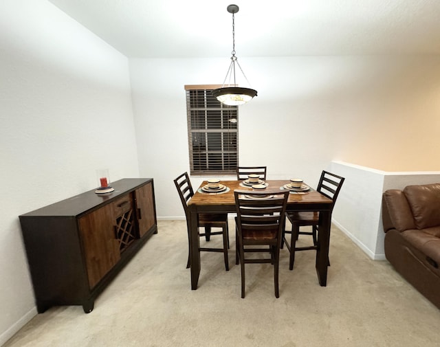 view of carpeted dining room