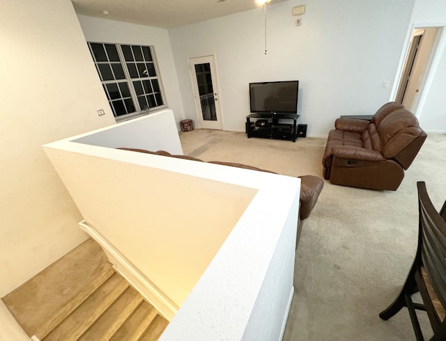 living room with carpet floors