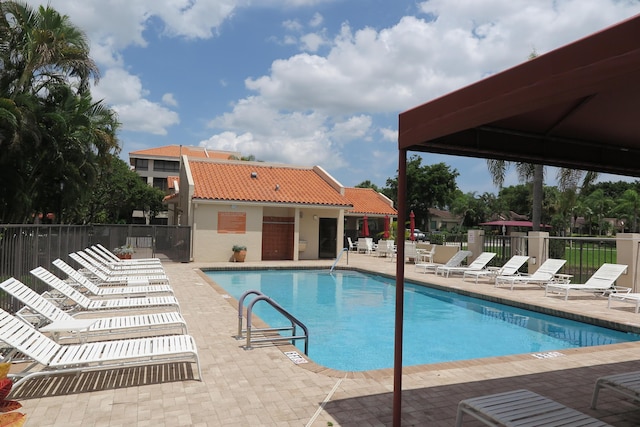 view of pool with a patio