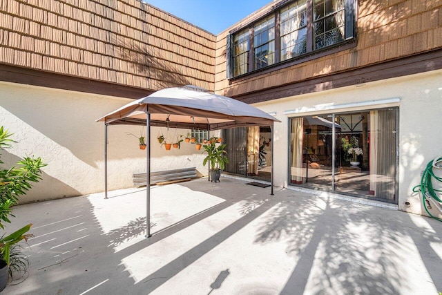 view of patio with a gazebo