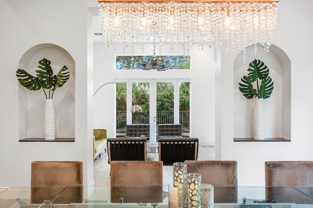 dining area featuring french doors