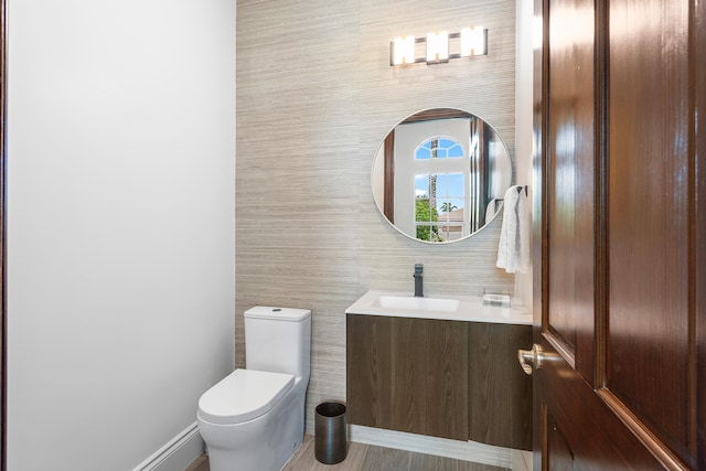 bathroom with toilet and vanity