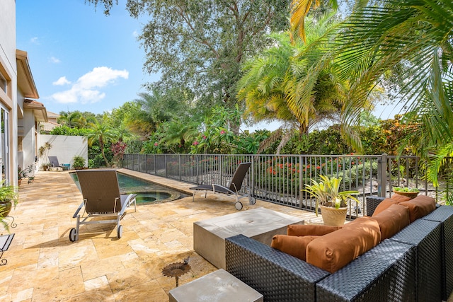 view of patio featuring an outdoor living space