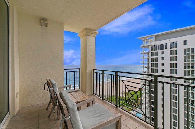 balcony with a water view