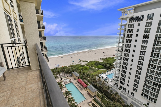 property view of water with a view of the beach