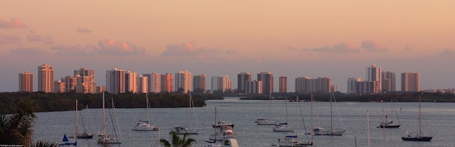 view of city featuring a water view