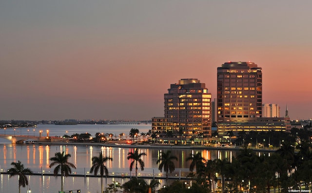 view of city with a water view