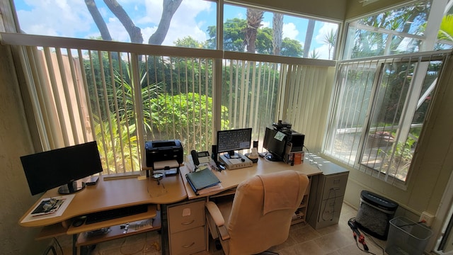 view of tiled office