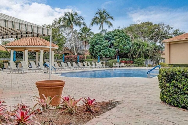 view of pool featuring a patio area