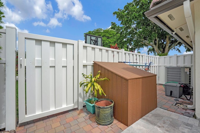 view of patio / terrace with central AC unit