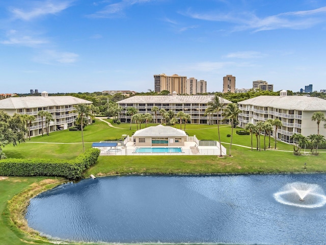 exterior space featuring a water view