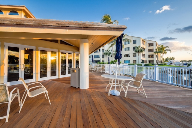 view of deck at dusk