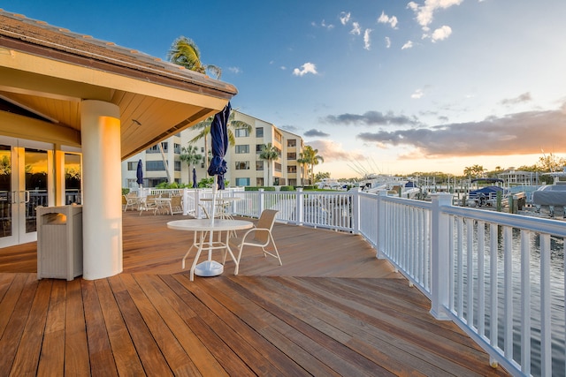 view of deck at dusk