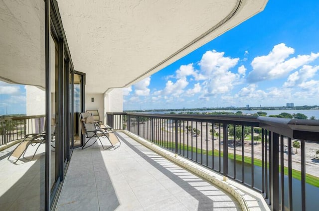 balcony with a water view