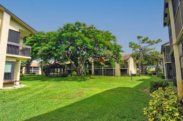 view of yard featuring a gazebo