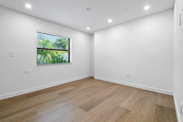 empty room featuring light wood-type flooring