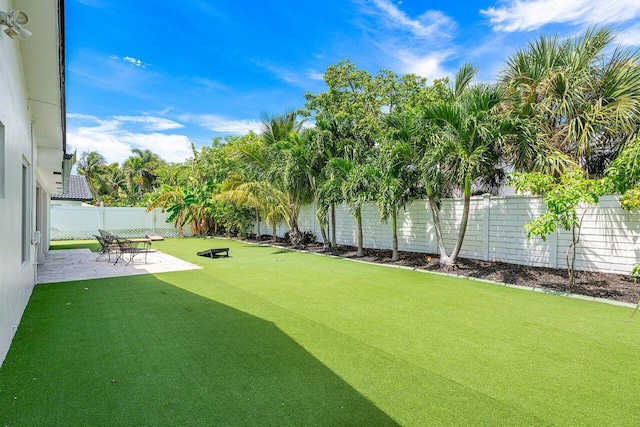 view of yard with a patio area