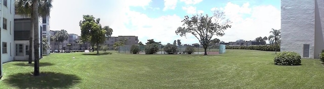 view of community with a lawn