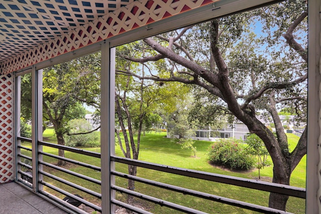 view of unfurnished sunroom