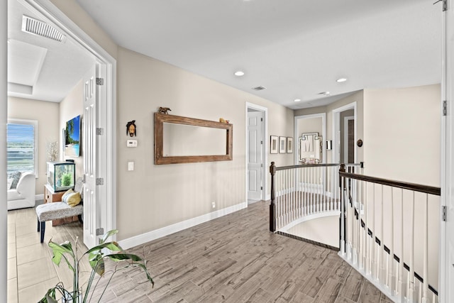 hall featuring light wood-type flooring