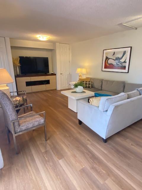 living room with wood-type flooring