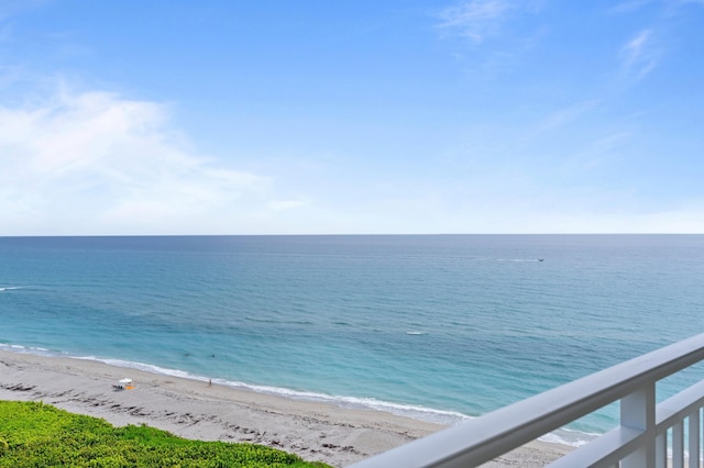 property view of water with a beach view