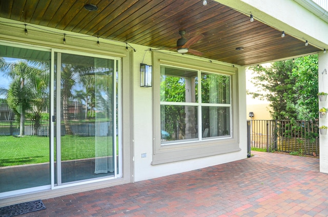 view of patio with ceiling fan