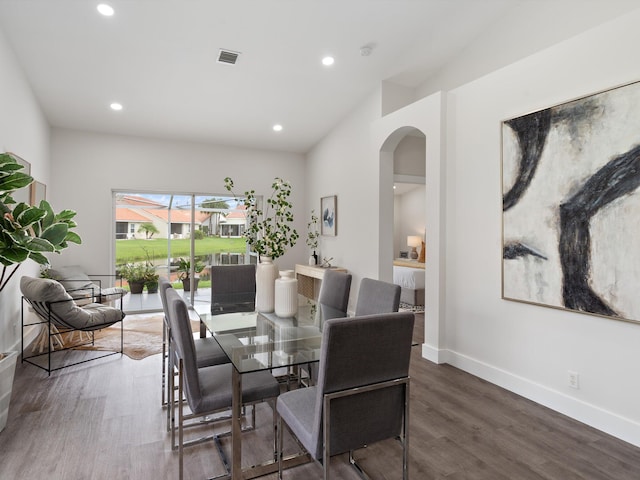 dining room featuring dark hardwood / wood-style floors