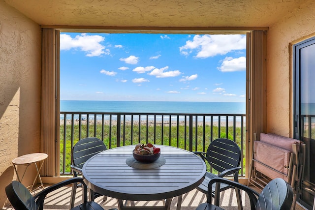 balcony with a water view