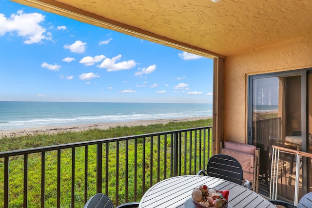 balcony with a water view