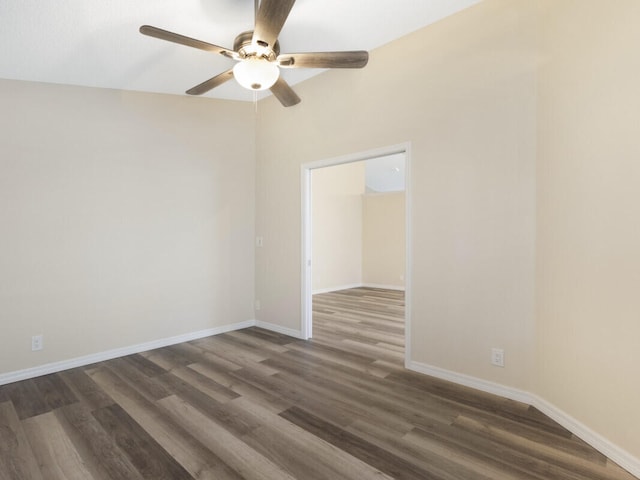6166 Lake Hibiscus Dr, Delray Beach, FL 33484 - unfurnished room featuring ceiling fan, wood finished floors, and baseboards