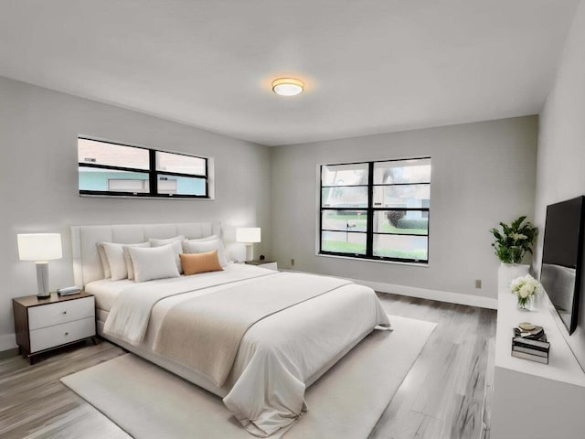 bedroom featuring light hardwood / wood-style floors